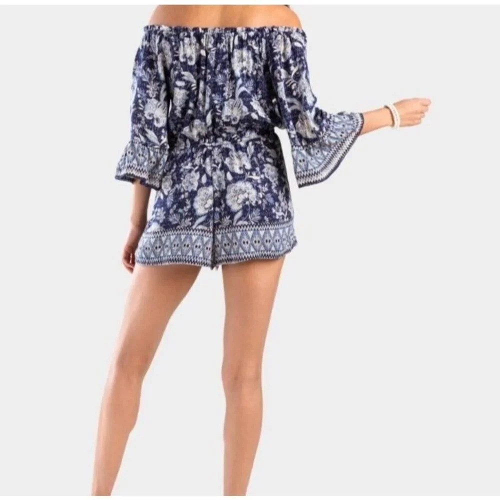 Angie Floral Off the Shoulder Romper Size Small - Picture 3 of 13